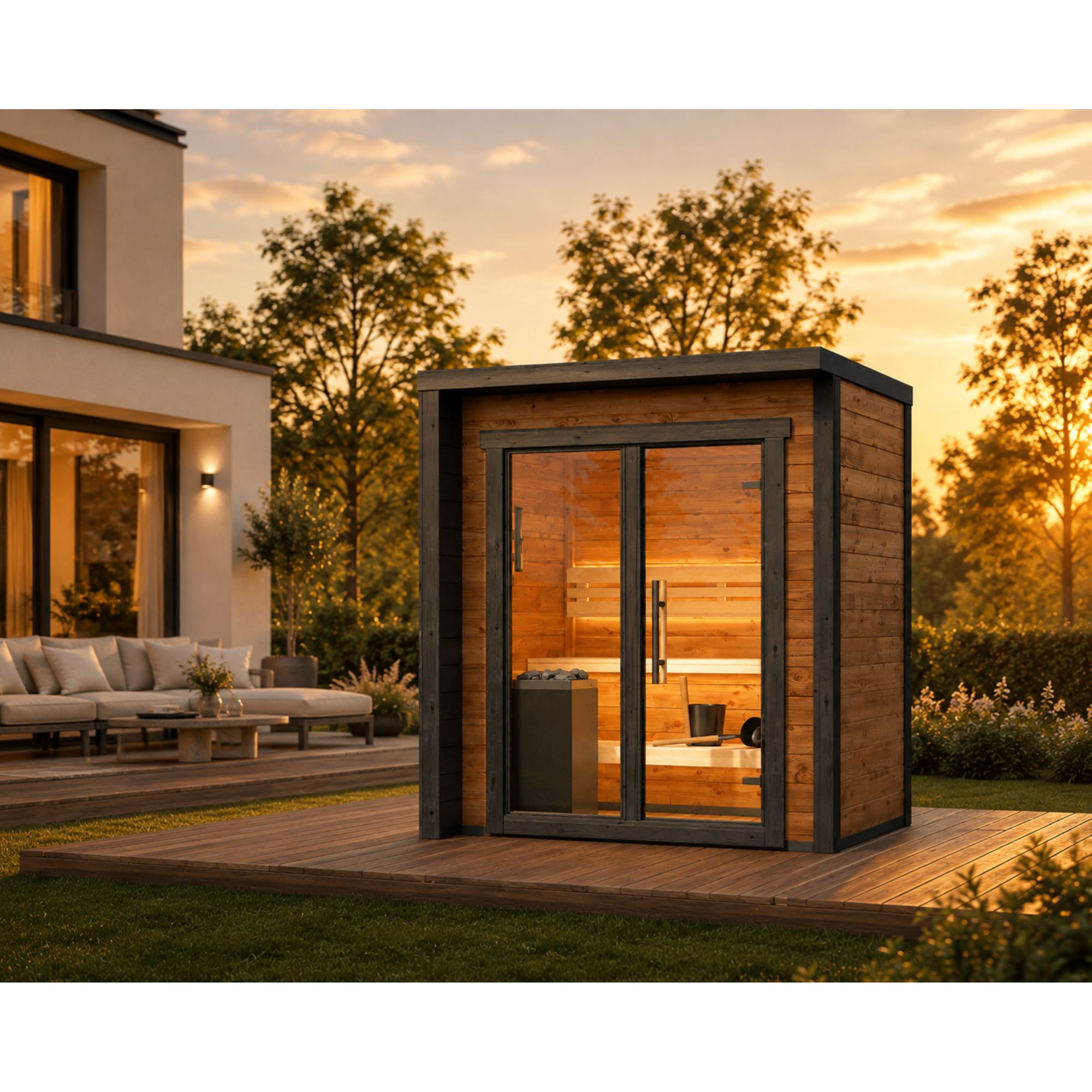 Blocksauna Core — Moderne Premium Gartensauna