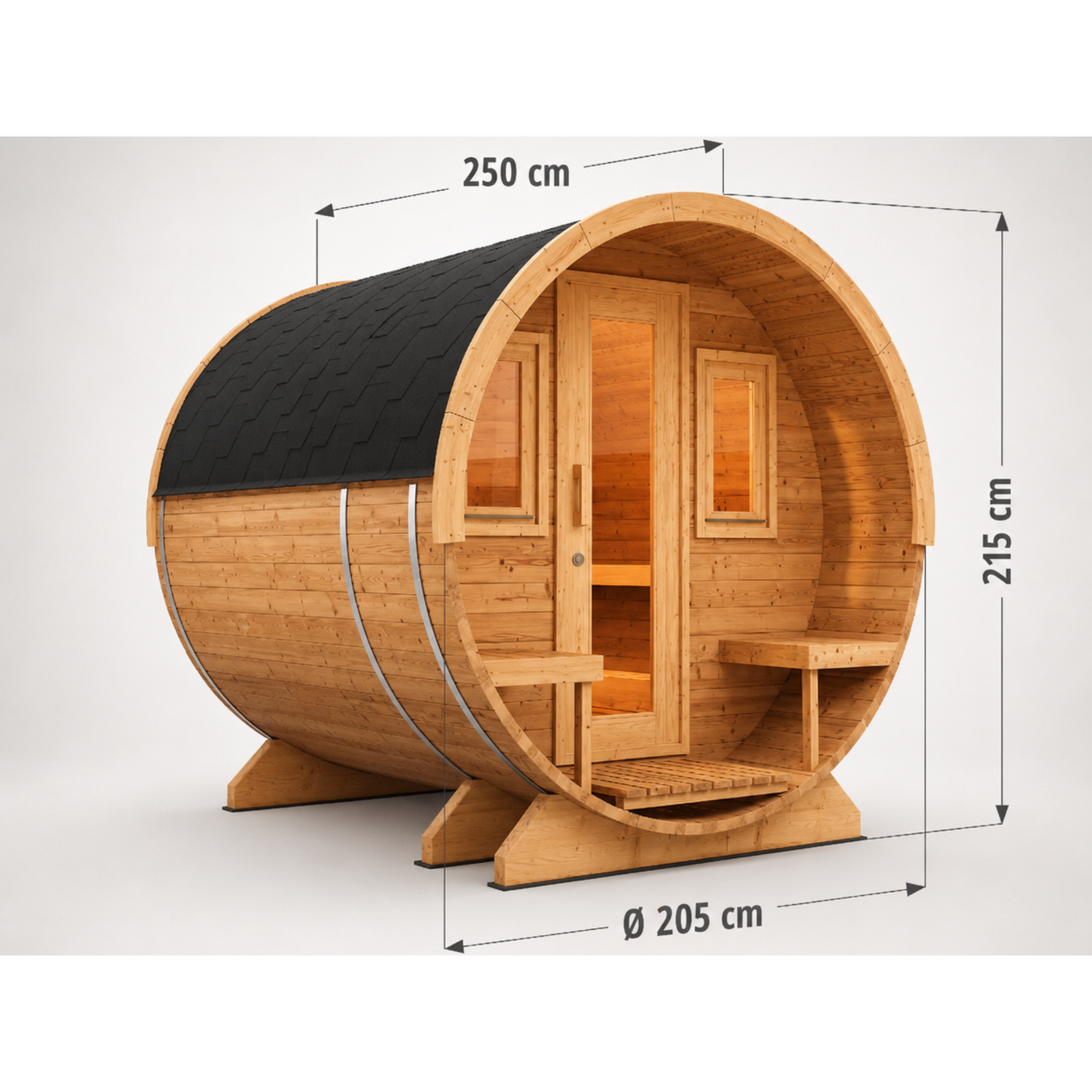 Fasssauna Essential — Premium Gartensauna mit Terrasse