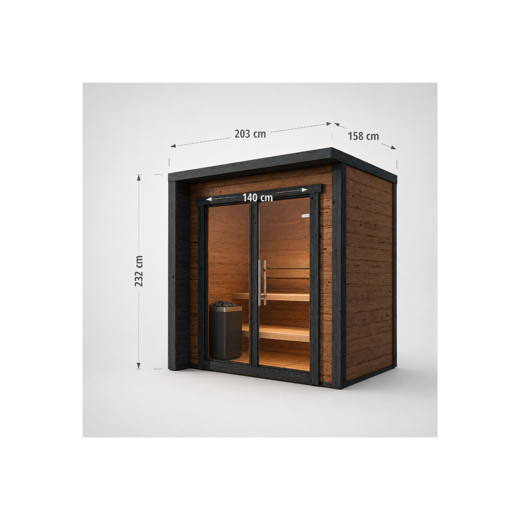 Blocksauna Core — Moderne Premium Gartensauna