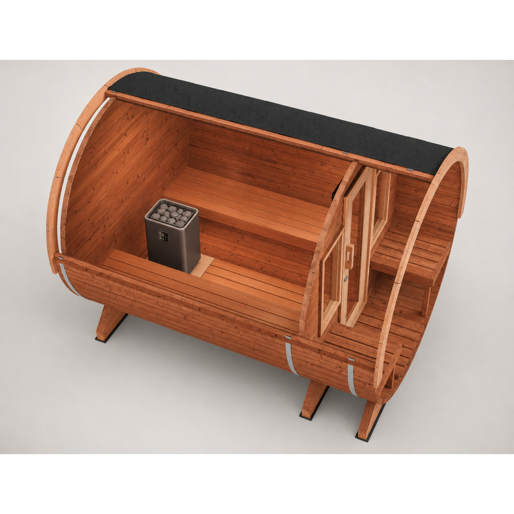 Fasssauna Pro — Premium Gartensauna mit Terrasse