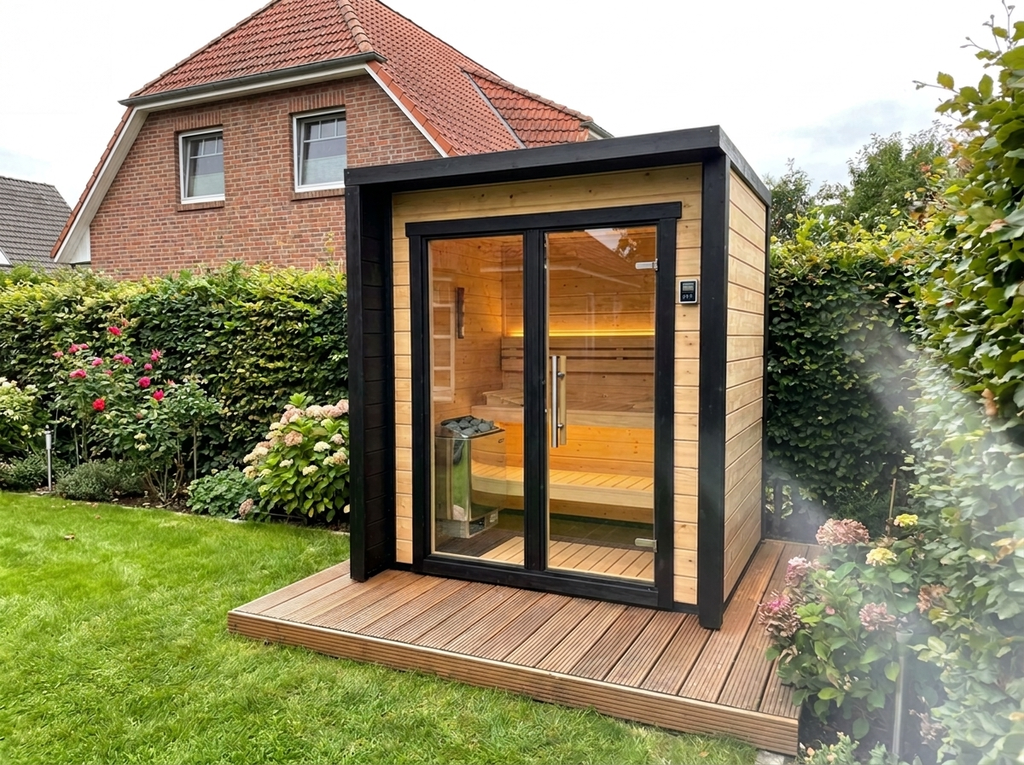 Blocksauna Core — Moderne Premium Gartensauna