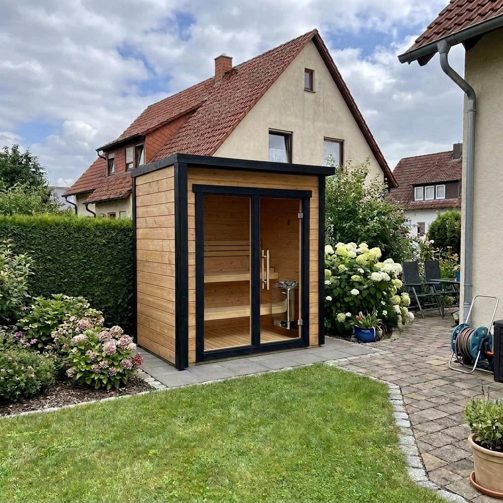Blocksauna Core — Moderne Premium Gartensauna